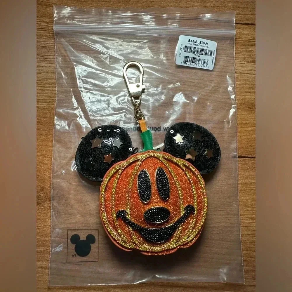 BaubleBar Disney Halloween Bag Charm 2024 Mickey Mouse Pumpkin Puff